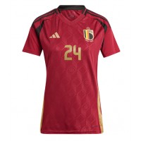 Camiseta Bélgica Amadou Onana #24 Primera Equipación para mujer Eurocopa 2024 manga corta